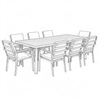 Nova Heidi 8 Seat Dining Set with 2.2 x 1.0m Rectangular Table, N25016