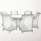 Nova Avery 6 Seat Dining Set with 1.4m Round Table (Clear Glass), Grey, N27103