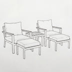 Nova Heidi 5pc Lounging Set with Square Side Table, N25010