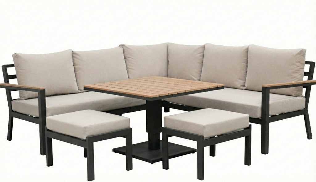 Nova Heidi Corner Sofa Lounge Dining Set with Square Rising Table, N25002