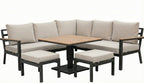 Nova Heidi Corner Sofa Lounge Dining Set with Square Rising Table, N25002