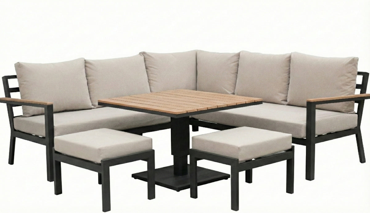 Nova Heidi Corner Sofa Lounge Dining Set with Square Rising Table, N25002