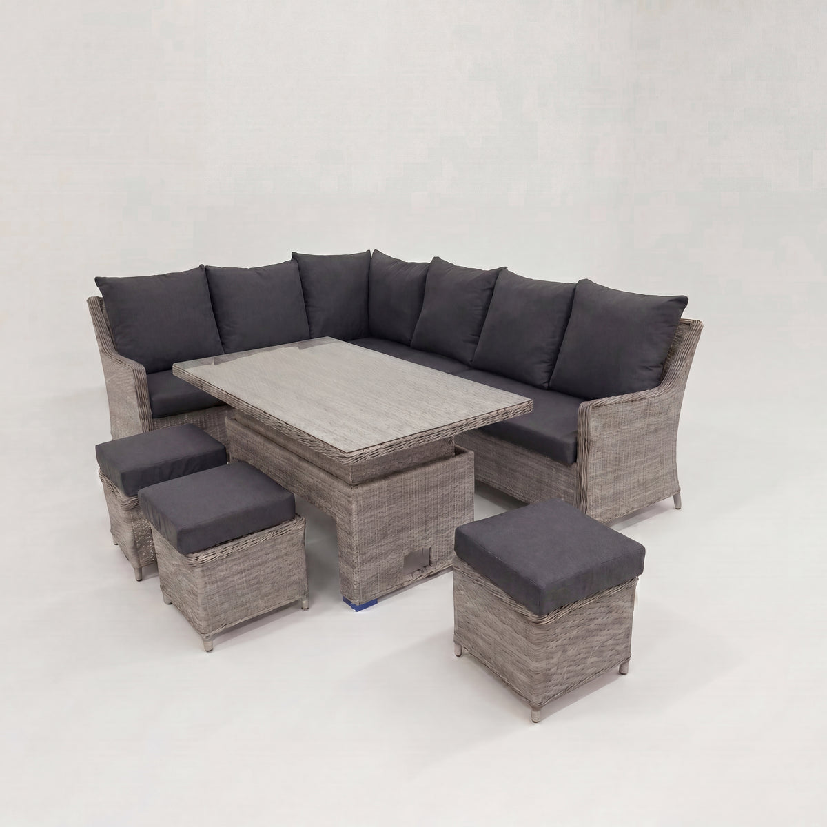 Nova Magnus Left Hand Corner Sofa Lounge Dining Set with Rectangular Rise & Fall Table, N27041