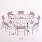 Nova Eleanor 8 Seat Dining Set with 1.8m Round Table, N26004