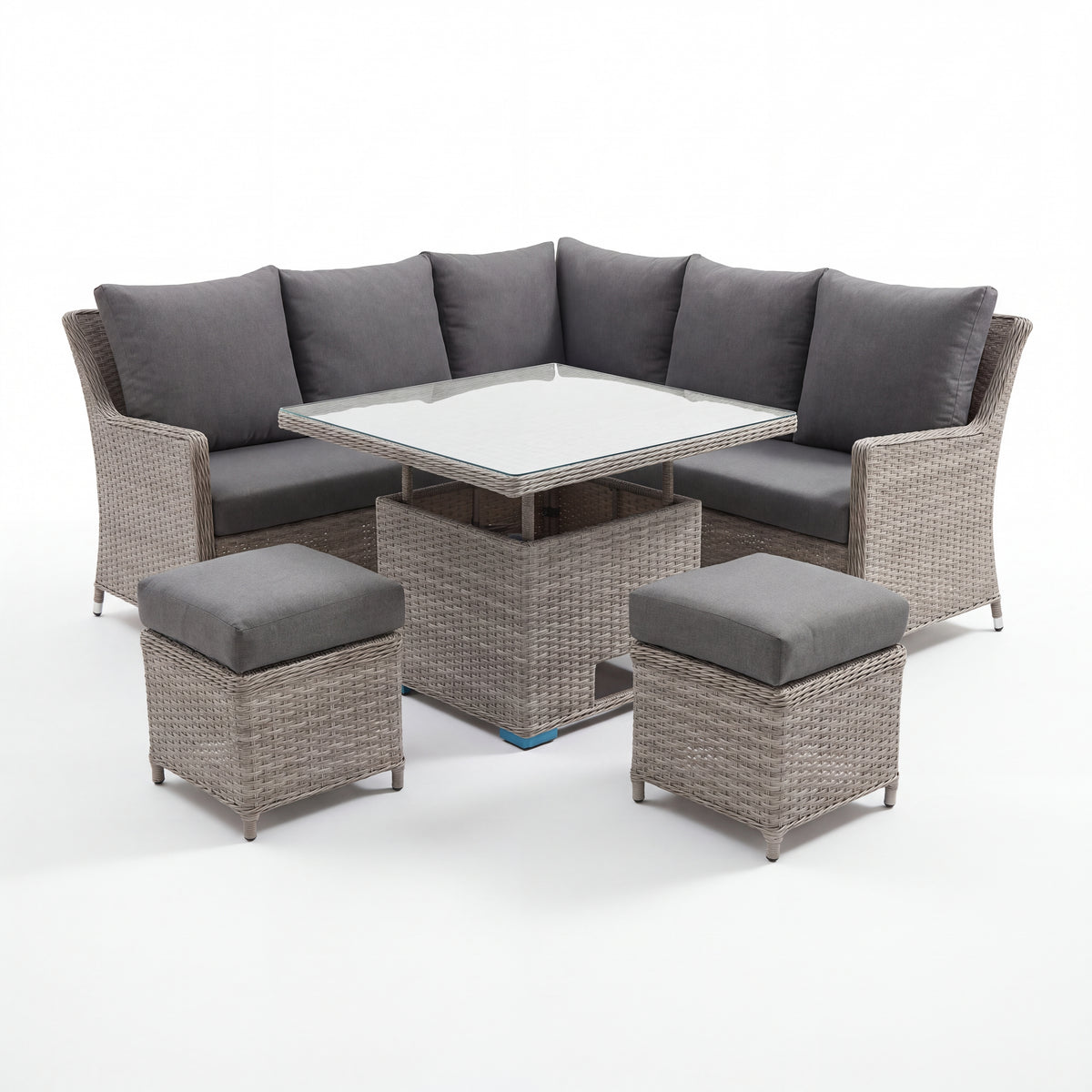 Nova Magnus Compact Corner Sofa Lounge Dining Set with Square Rise & Fall Table (Plus), N27214
