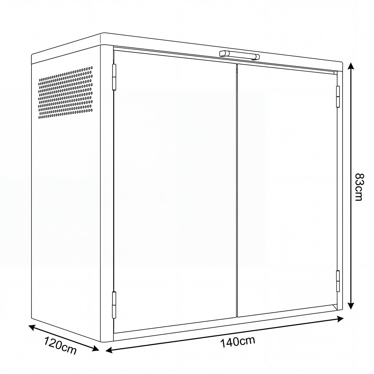 Nova Fortis Bin Storage Cupboard, Double, Grey, N27075