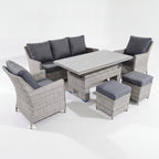Nova Magnus 3 Seater Sofa Lounge Dining Set with Rectangular Rise & Fall Table (Plus), N27215