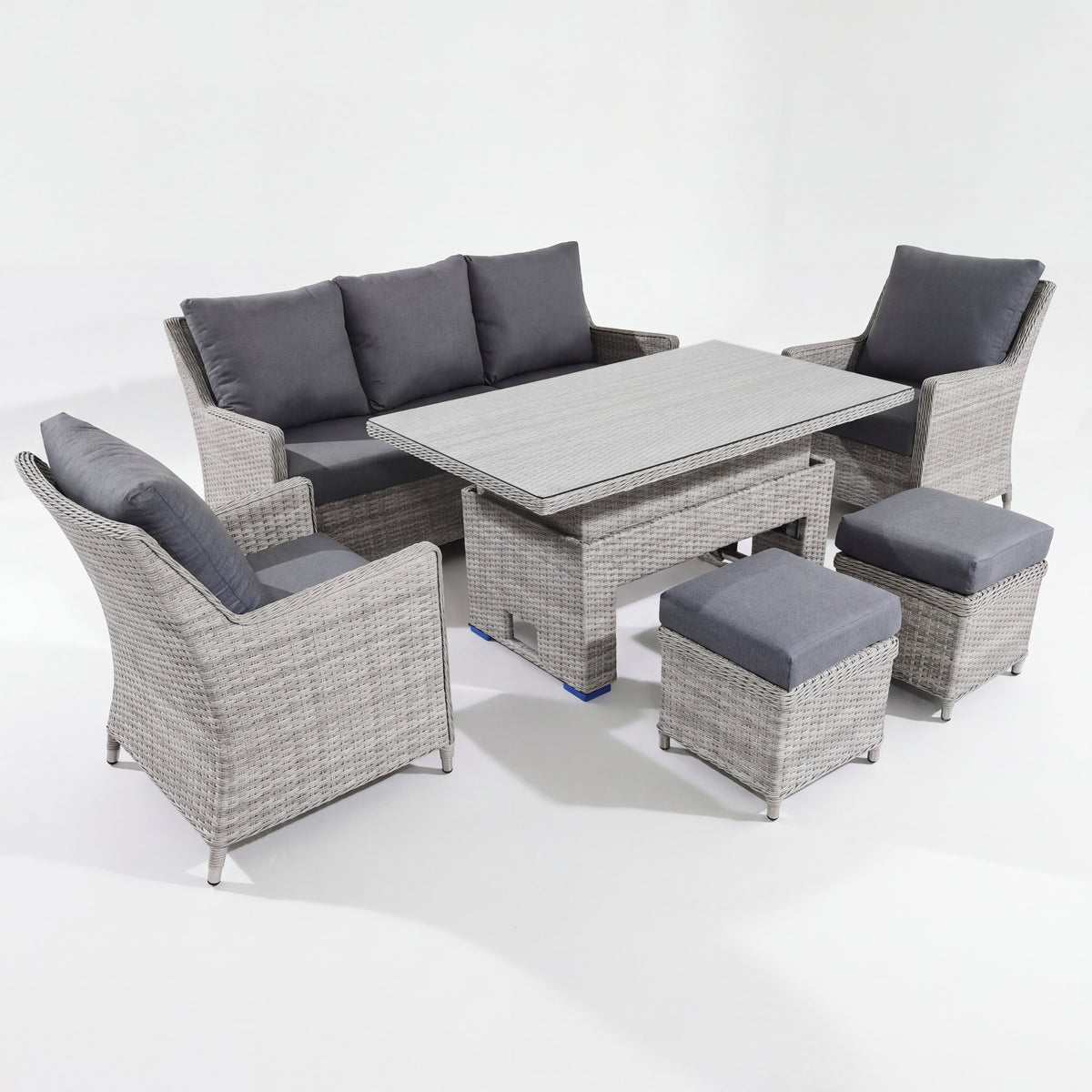 Nova Magnus 3 Seater Sofa Lounge Dining Set with Rectangular Rise & Fall Table (Plus), N27215