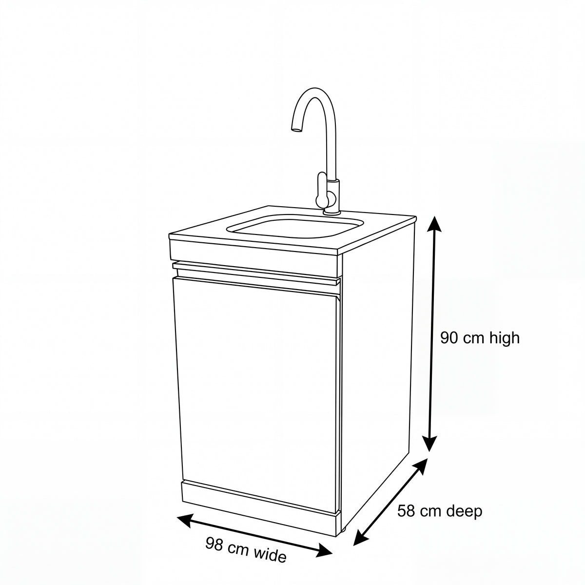 Nova Assado Single Sink Unit, N27038