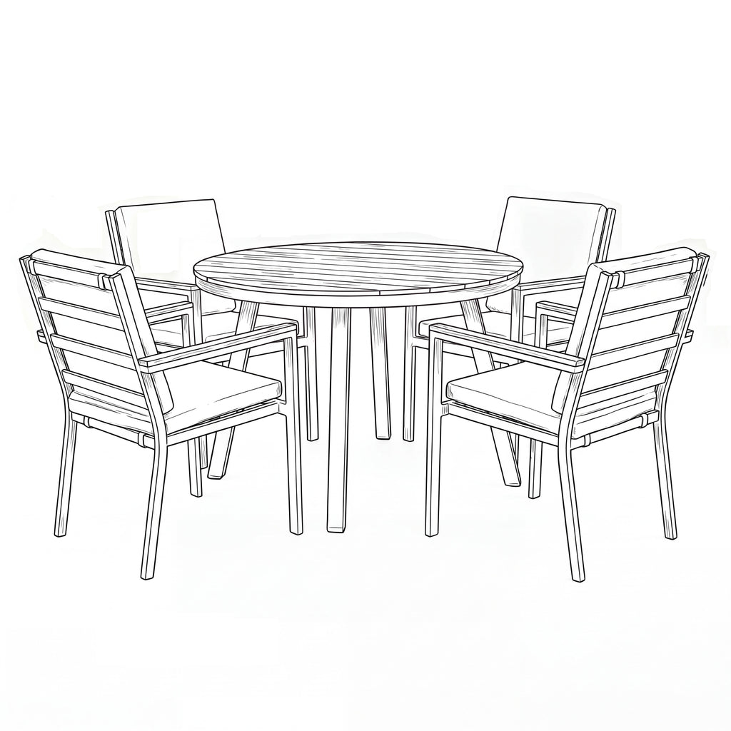 Nova Heidi 4 Seat Dining Set with 1.1m Round Table, N25013