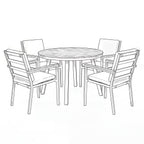 Nova Heidi 4 Seat Dining Set with 1.1m Round Table, N25013