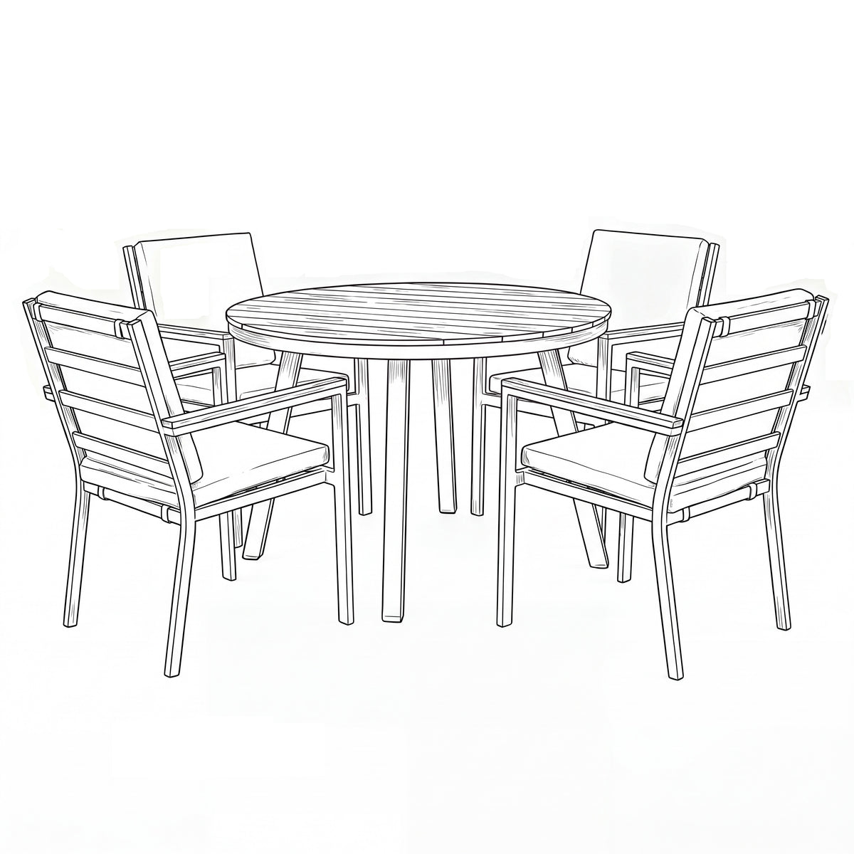 Nova Heidi 4 Seat Dining Set with 1.1m Round Table, N25013