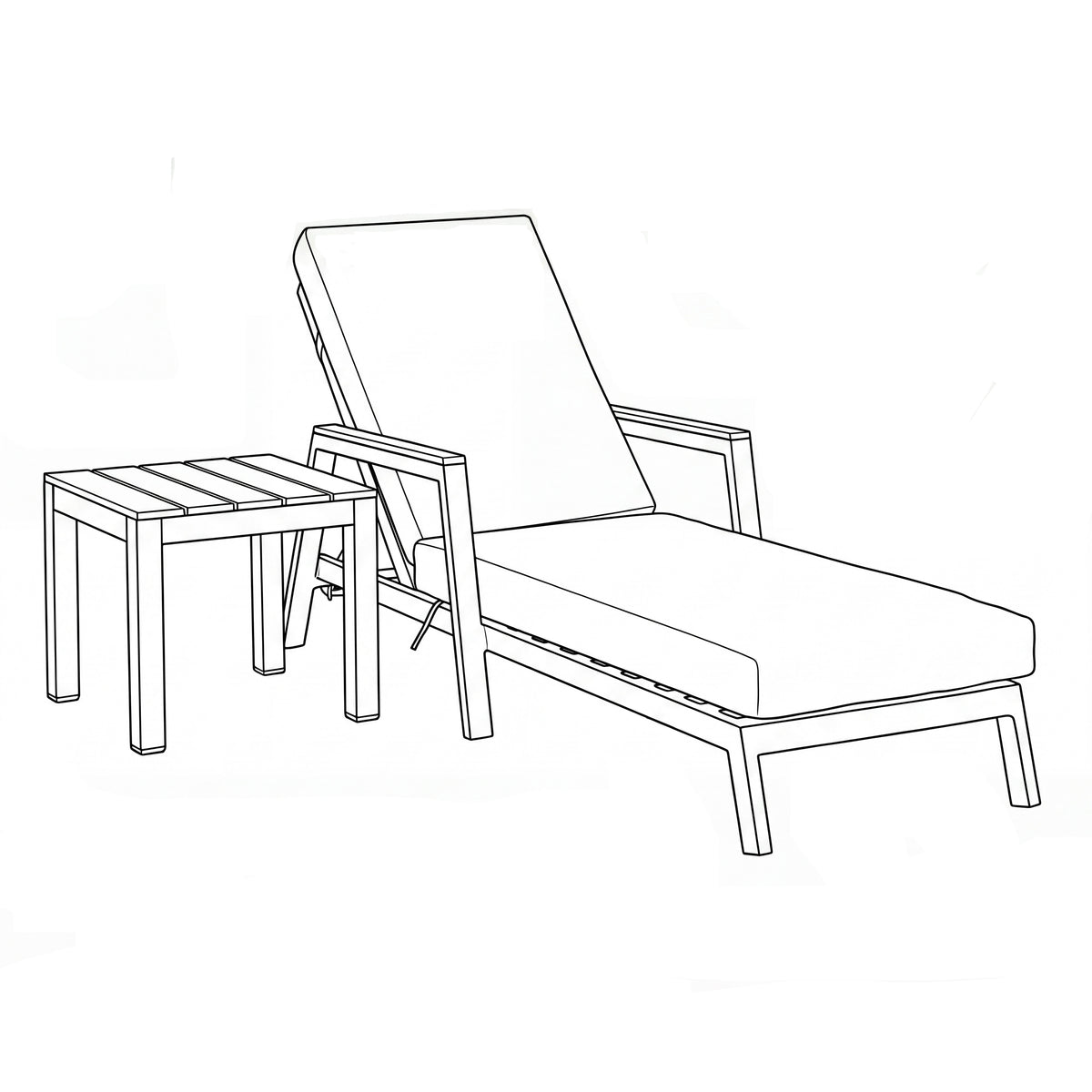 Nova Heidi Sun Lounger Set of 2 with Square Side Table, N25011