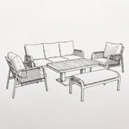 Nova Harvey 3 Seater Sofa Lounge Dining Set with Rectangular Rising Table (Plus), Grey, N27003