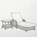 Nova Avery Sun Lounging Set with Square Side Table, Grey, N27099