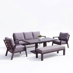 Nova Phoenix 3 Seater Sofa Lounge Dining Set with Rectangular Extending Rising Table (Plus), Grey, N27056