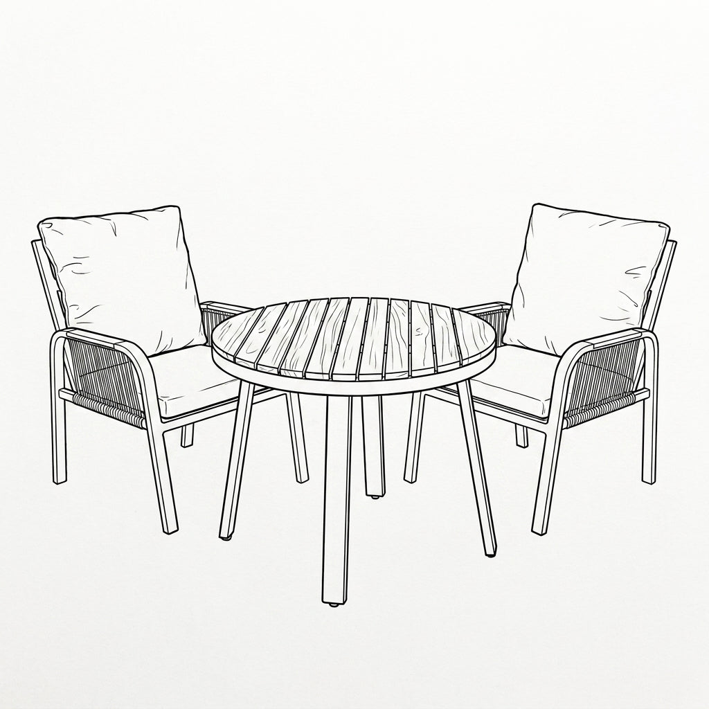 Nova Harvey 2 Seat Bistro Set with 0.6m Round Table, Grey, N27014