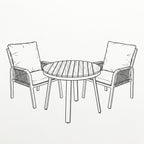 Nova Harvey 2 Seat Bistro Set with 0.6m Round Table, Grey, N27014