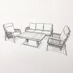 Nova Harvey 3 Seater Sofa Reclining Lounge Dining Set with Rectangular Rising Table, Grey, N27004