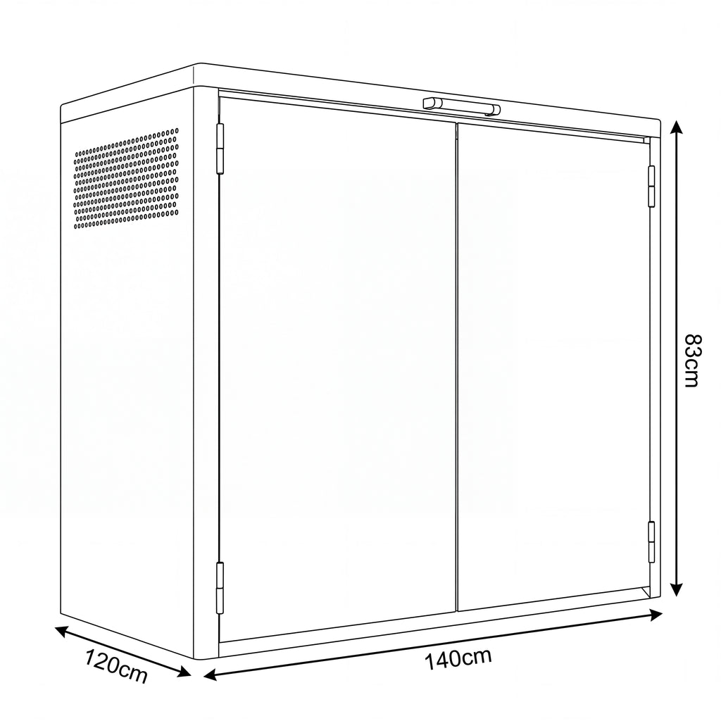 Nova Fortis Bin Storage Cupboard, Double, Pebble, N27076