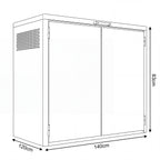 Nova Fortis Bin Storage Cupboard, Double, Pebble, N27076