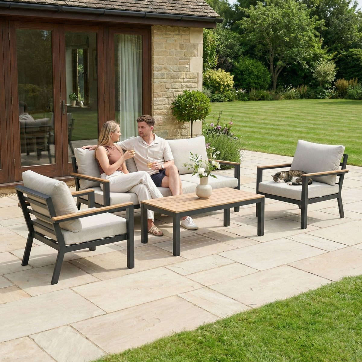 Nova Heidi 3 Seater Sofa Lounging Set with Rectangular Coffee Table, N25007