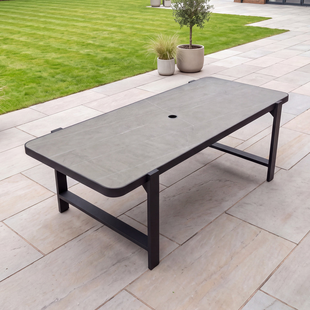 Nova Aire 6 Seat Dining Set with 2.2 x 0.9m Rectangular Table, Grey, N26040