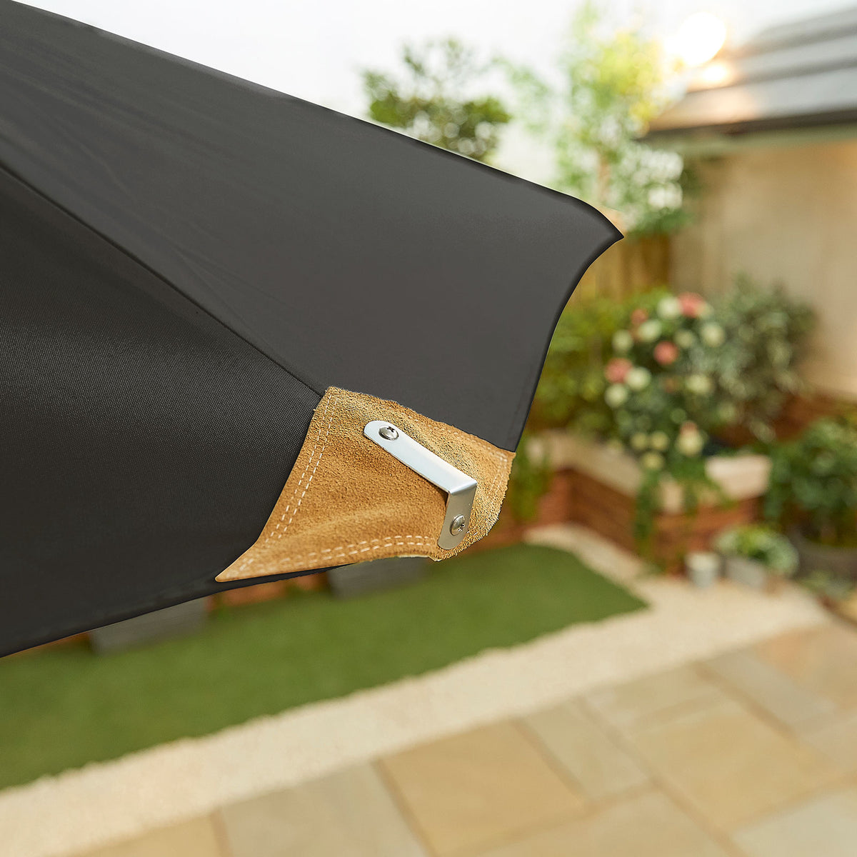 Nova Sylva Deluxe Wooden Parasol, 3m Round, Black, N15285