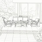Nova Phoenix 3 Seater Sofa Lounging Set with Rectangular Coffee Table, Grey, N25028