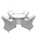 Nova Ivy 4 Seat Dining Set with 1.2m Round Table (Ceramic Glass), N26024