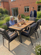 Nova Harvey 6 Seat Dining Set with 1.6 x 0.9m Rectangular Table, Grey, N27012