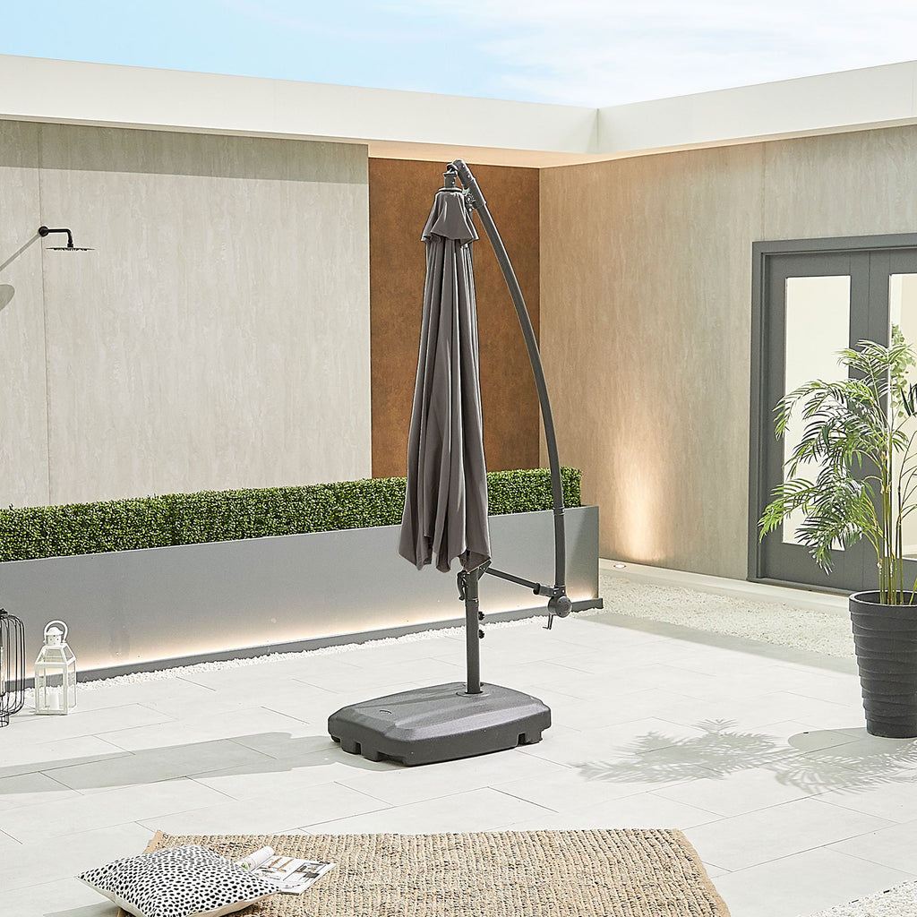 Nova Lyra Cantilever Parasol, 3m Round, Grey, N12080