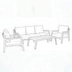 Nova Eleanor 3 Seater Sofa Lounging Set with Rectangular Coffee Table, N25128