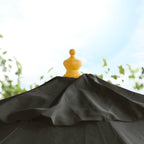 Nova Sylva Wooden Parasol, 2m Round, Black, N15270
