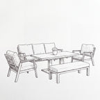Nova Phoenix 3 Seater Sofa Lounge Dining Set with Rectangular Extending Rising Table (Plus), Grey, N27056