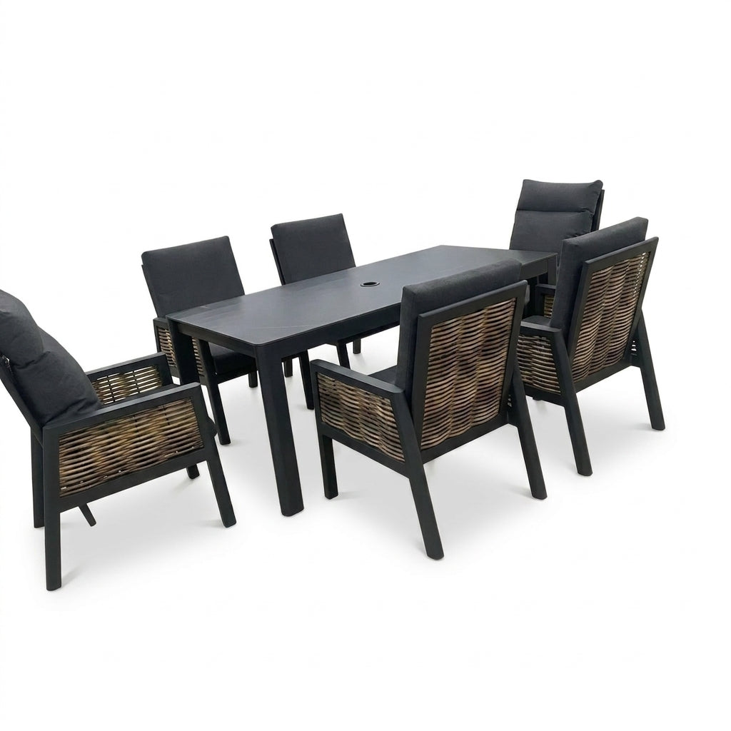 Nova Oscar 6 Seat Dining Set with 1.8 x 0.9m Rectangular Table, Beige, N27021