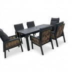 Nova Oscar 6 Seat Dining Set with 1.8 x 0.9m Rectangular Table, Beige, N27021