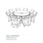 Nova Magnus 8 Seat Dining Set with 1.7m Round Table, N27221