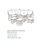Nova Magnus Left Hand Corner Sofa Lounge Dining Set with Rectangular Rise & Fall Table, N27041