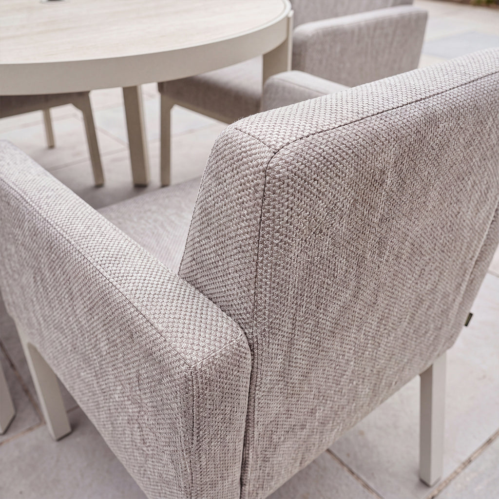 Nova Aire 4 Seat Dining Set with 1.2m Round Table, Pebble, N27241