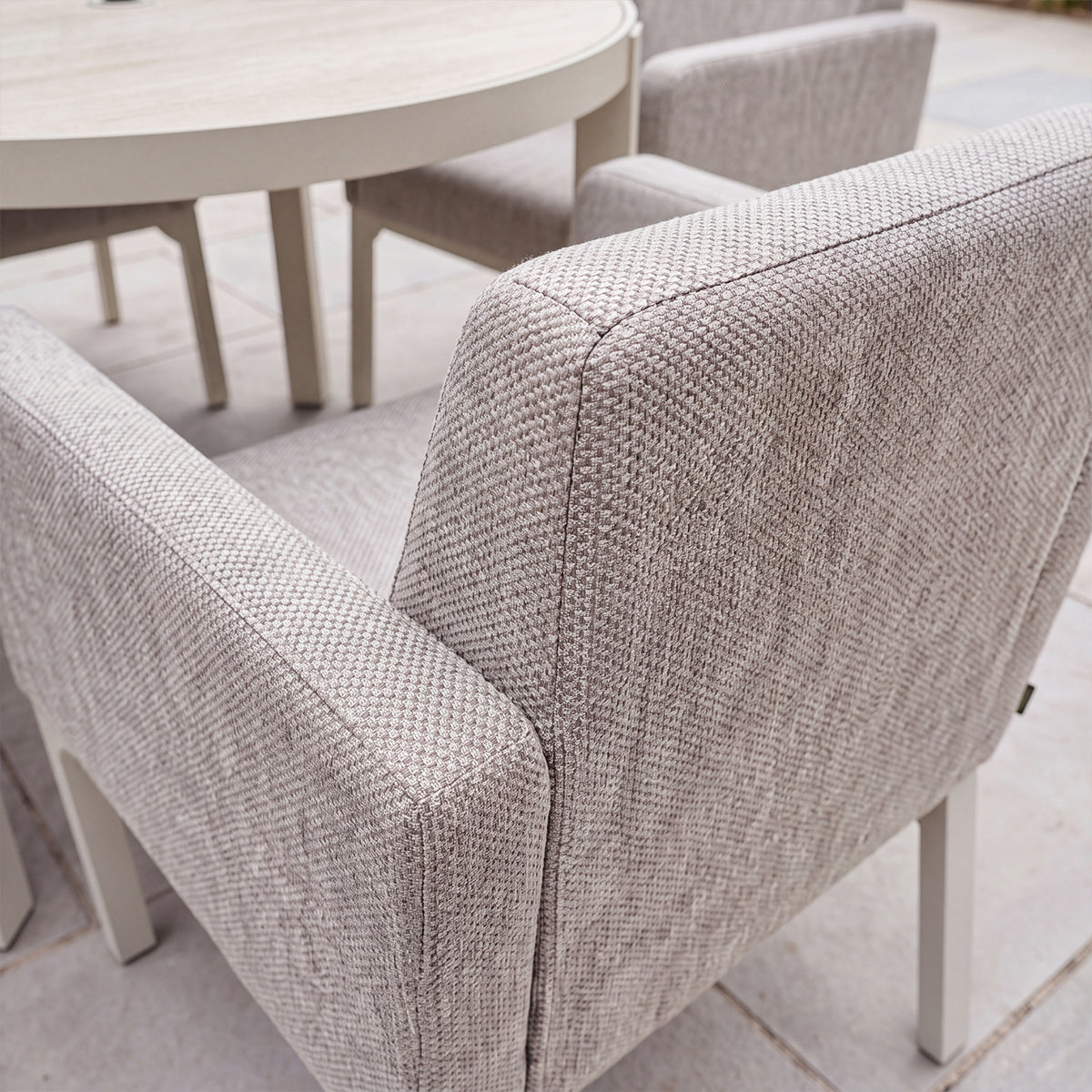 Nova Aire 4 Seat Dining Set with 1.2m Round Table, Pebble, N27241