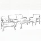 Nova Eleanor 2 Seater Sofa Lounging Set with Rectangular Coffee Table, N25127