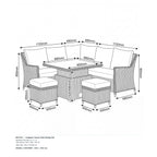 Nova Magnus Compact Corner Sofa Lounge Dining Set with Square Rise & Fall Table (Plus), N27214