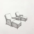 Nova Ivy 5pc Reclining Lounging Set with Square Side Table, N26013