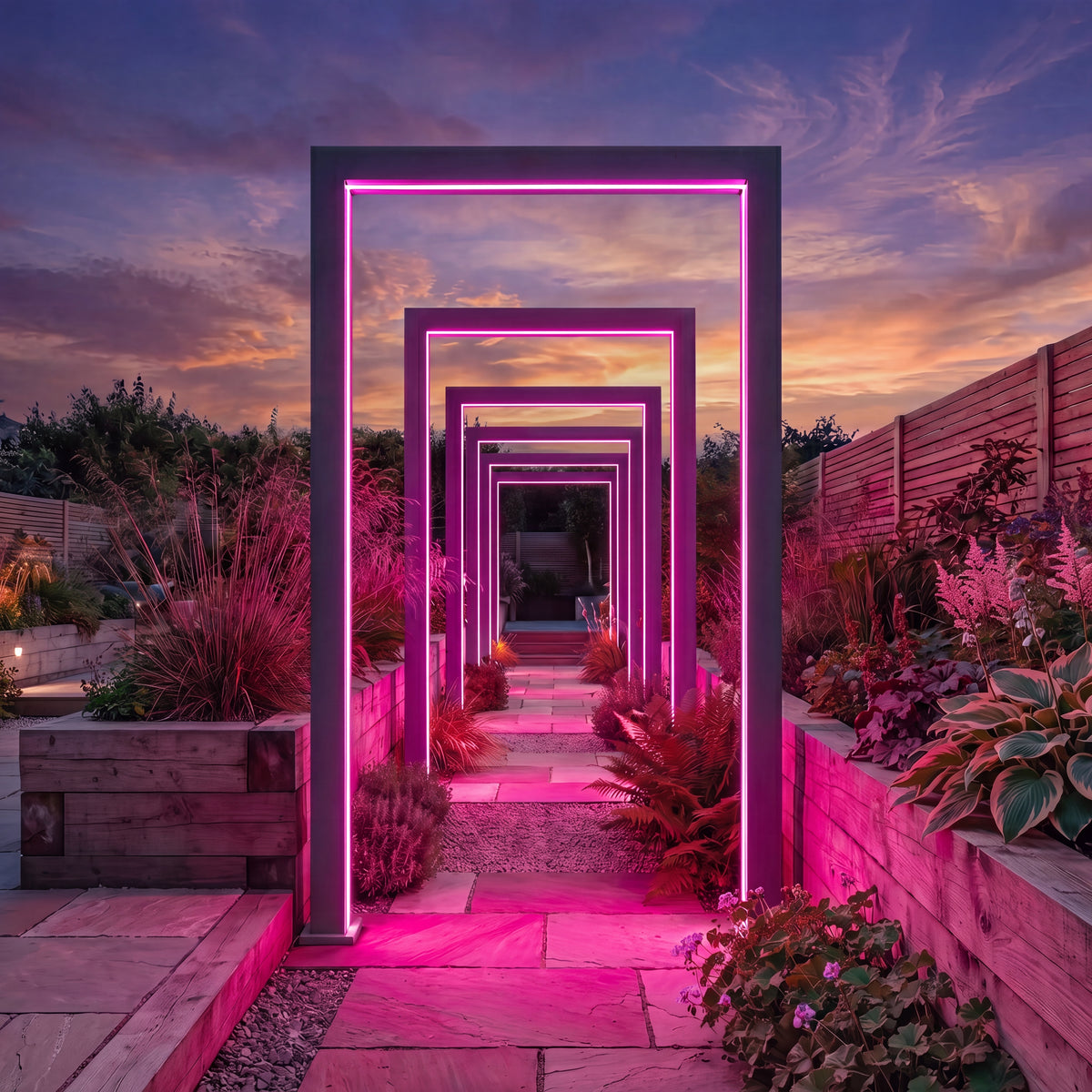 Nova Titan RGBW LED Pathway Arch, 125cm, Single arch with power pack, Grey, N26265
