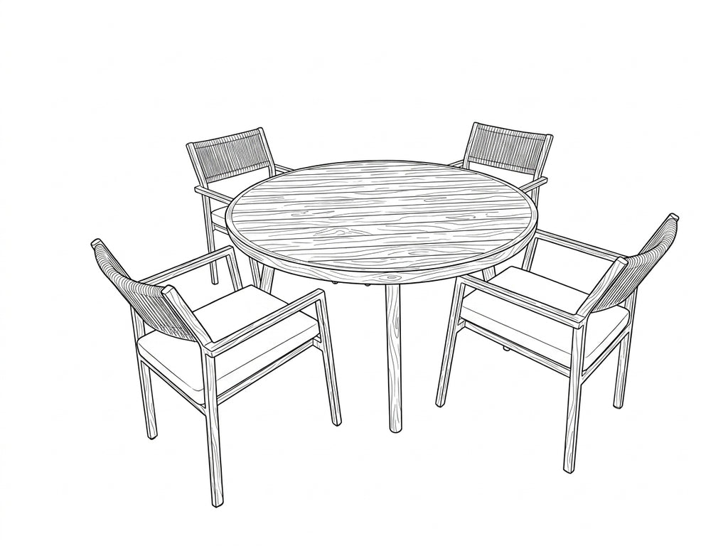 Nova Eleanor 4 Seat Dining Set with 1.1m Round Table, N26002