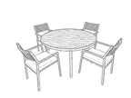 Nova Eleanor 4 Seat Dining Set with 1.1m Round Table, N26002