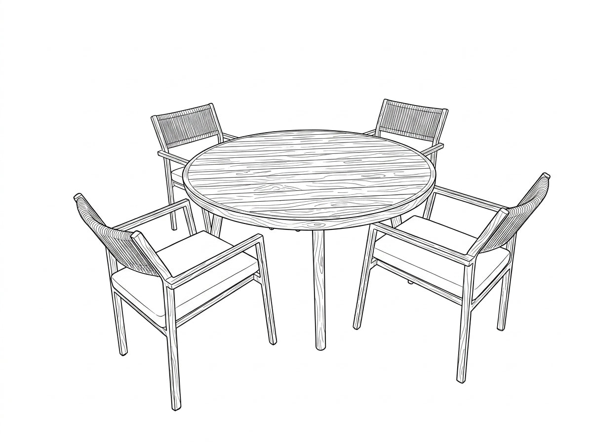 Nova Eleanor 4 Seat Dining Set with 1.1m Round Table, N26002