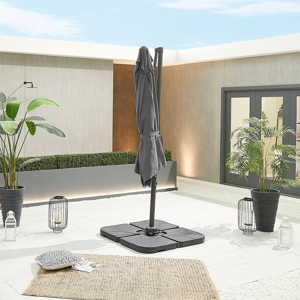 Nova Solis Cantilever Parasol, 3m x 2m Rectangular, Grey, N17664
