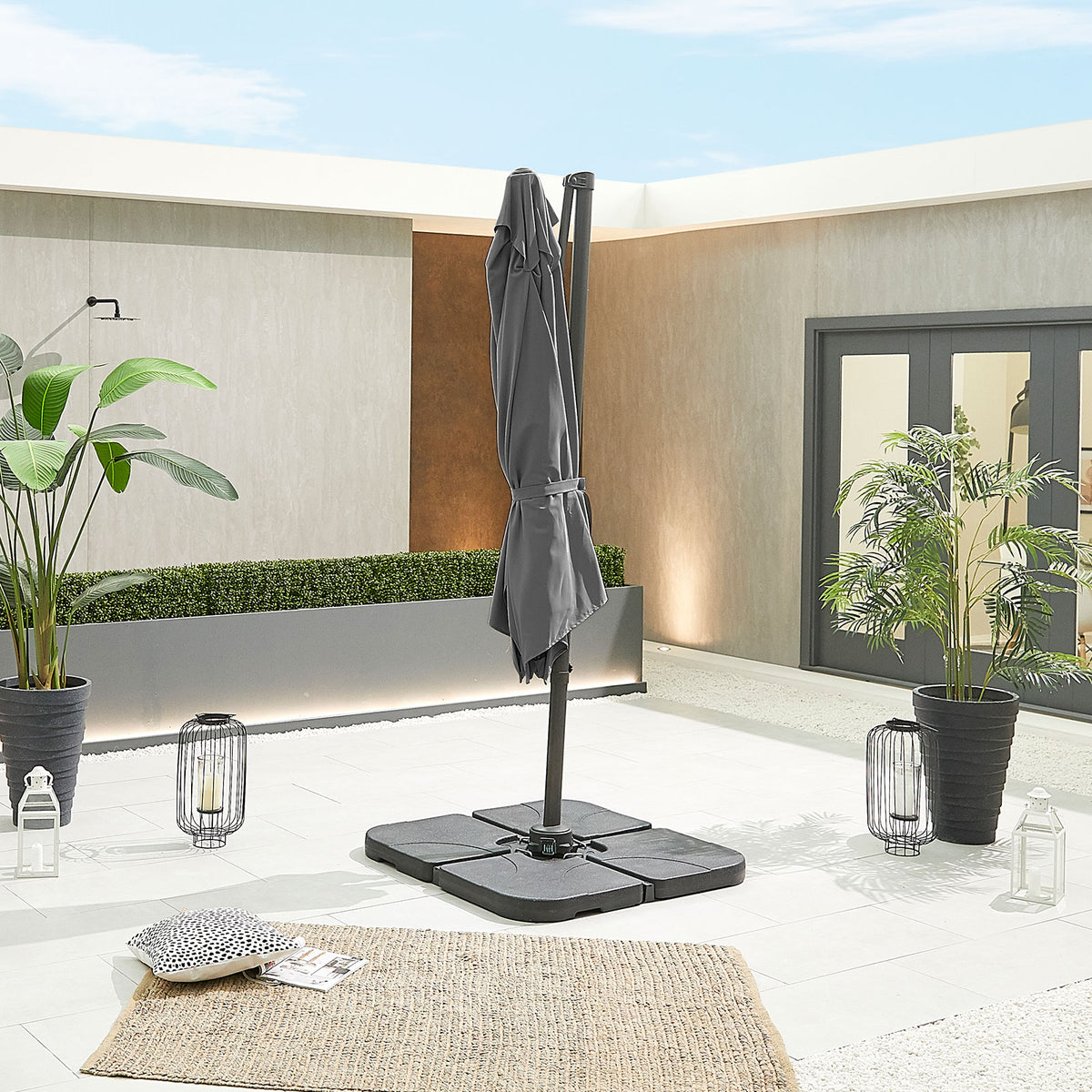 Nova Solis Cantilever Parasol, 3m x 2m Rectangular, Grey, N17664